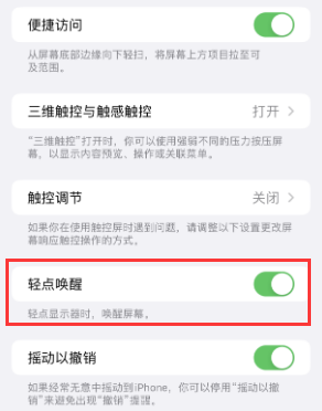 南湖苹果授权维修站分享iPhone轻点无法唤醒怎么办 