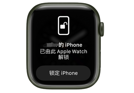 南湖苹果手机维修分享用 AppleWatch 解锁配备面容 ID 的 iPhone方法 